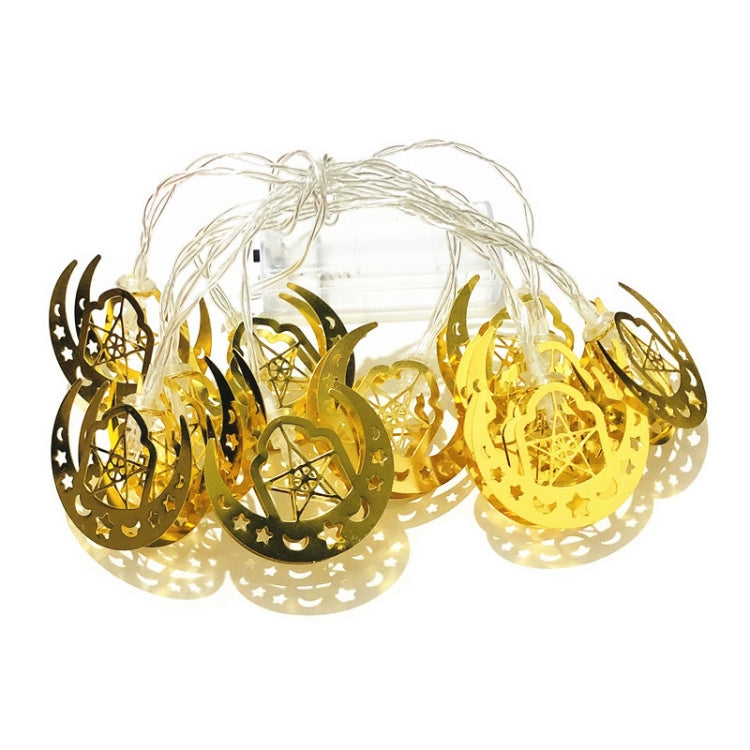 Eid Al-Fitr LED Star and Moon String Lights Ramadan Festival Decoration Lamp, 1.65m 10 LEDs, 3m 20 LEDs