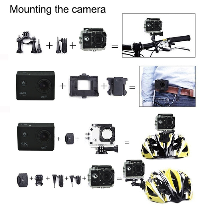 WIFI Wasserdichte Actionkamera Fahrrad 4K Kamera Ultra Tauchen 60FPS Kamera Helm Fahrrad Cam Unterwasser Sport 1080P Kamera