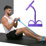Multifunktionaler Vier-Rohr-Pedalzieher Pedal-Elastikseil Sit-Ups-Hilfe Bauch-Fitnessgerät, Grün, Lila, Blau, Rot, Gelb