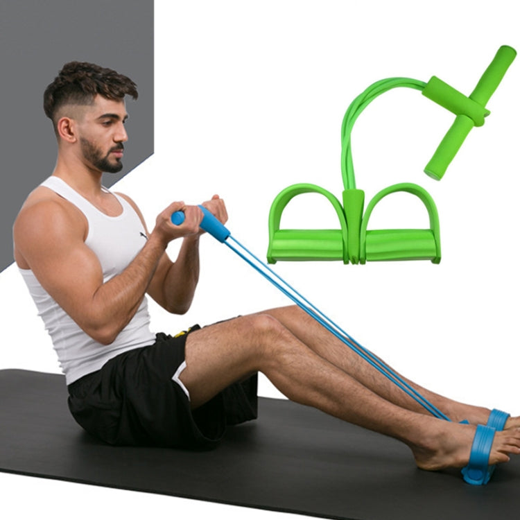 Multifunktionaler Vier-Rohr-Pedalzieher Pedal-Elastikseil Sit-Ups-Hilfe Bauch-Fitnessgerät, Grün, Lila, Blau, Rot, Gelb