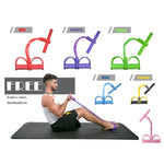 Multifunktionaler Vier-Rohr-Pedalzieher Pedal-Elastikseil Sit-Ups-Hilfe Bauch-Fitnessgerät, Grün, Lila, Blau, Rot, Gelb