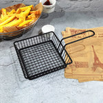 Wrought Iron Fruit Portable Storage Basket Bread French Fries Fried Snacks Portable Basket, Double Cup Egg-shaped, Double Cup Round, Single Cup Boat, Square Short Basket, Rectangular Short Basket, Large Round Wire, Small Round Wire, Large Messy Wire
