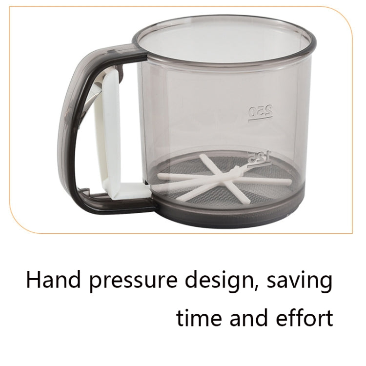 Praktisches Handsieb für Mehl und Puderzucker, Backutensil, transluzent Braun