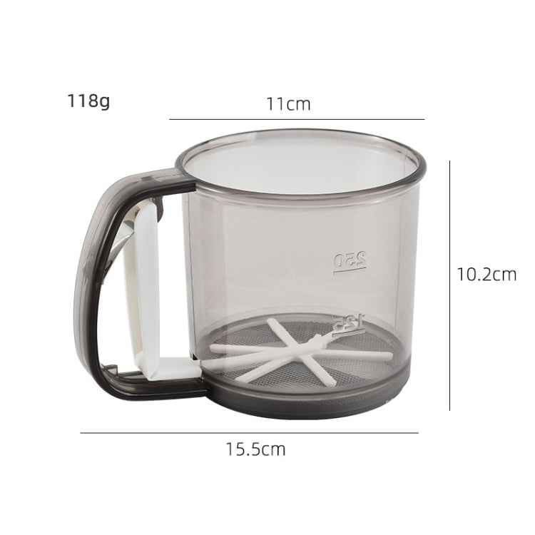 Praktisches Handsieb für Mehl und Puderzucker, Backutensil, transluzent Braun