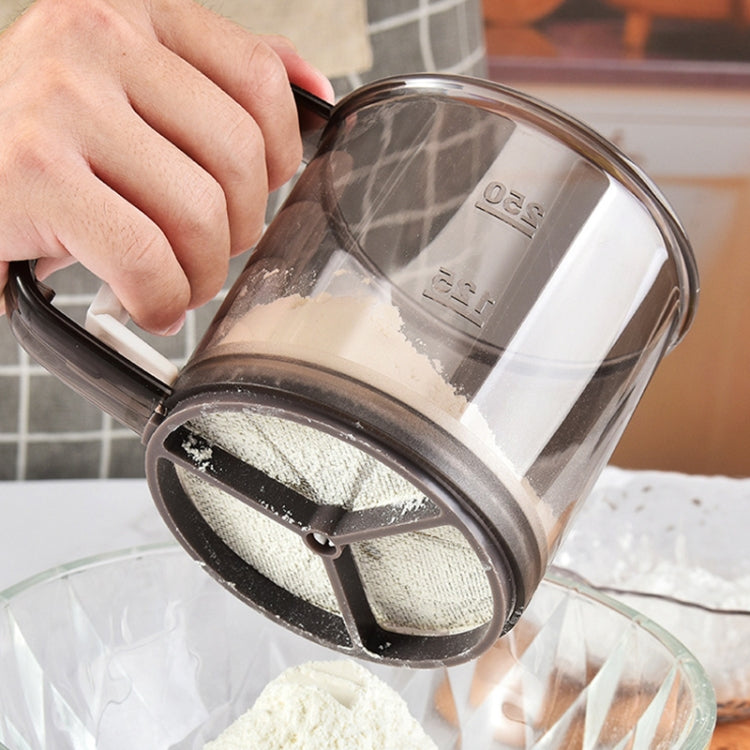 Praktisches Handsieb für Mehl und Puderzucker, Backutensil, transluzent Braun