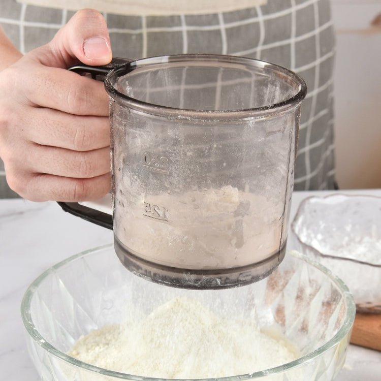 Praktisches Handsieb für Mehl und Puderzucker, Backutensil, transluzent Braun