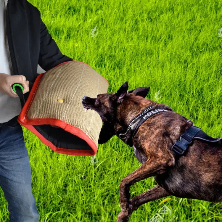 Halsschutzärmel aus rotem Köperjute für Hunde, offener Ärmelschutz, Haustierprodukte, rotes Köperjute
