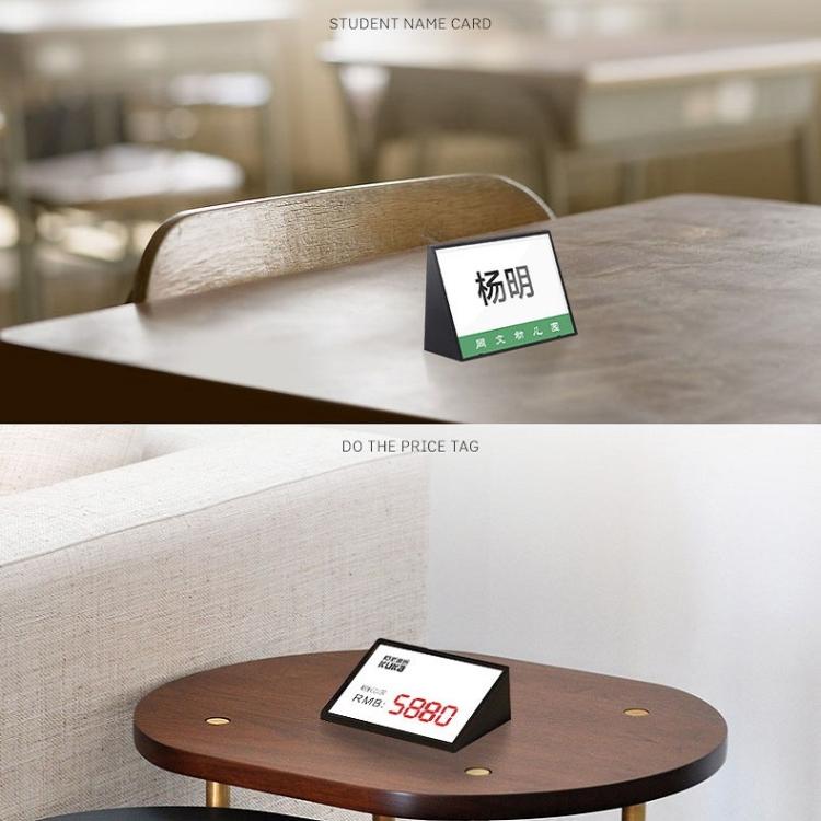 Acryl-Dreieck-Preisschild Schüler Schreibtisch Sitzplatte (Weiß), 7,4x10,5cm (Weiß), 7,4x5,3cm (Schwarz), 7,4x10,5cm (Schwarz)