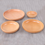 Runder Obstteller Salatschüssel Dickholz Trockenfrüchte Teller Obst Sushi Teller, 15cm, 20cm, 25cm, 30cm