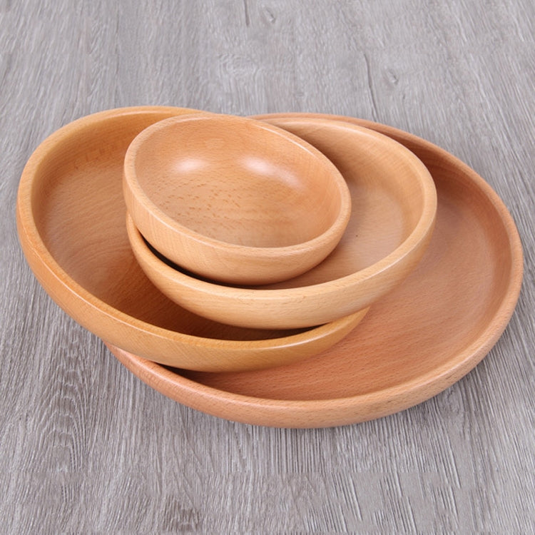 Runder Obstteller Salatschüssel Dickholz Trockenfrüchte Teller Obst Sushi Teller, 15cm, 20cm, 25cm, 30cm