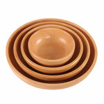 Runder Obstteller Salatschüssel Dickholz Trockenfrüchte Teller Obst Sushi Teller, 15cm, 20cm, 25cm, 30cm