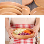 Runder Obstteller Salatschüssel Dickholz Trockenfrüchte Teller Obst Sushi Teller, 15cm, 20cm, 25cm, 30cm