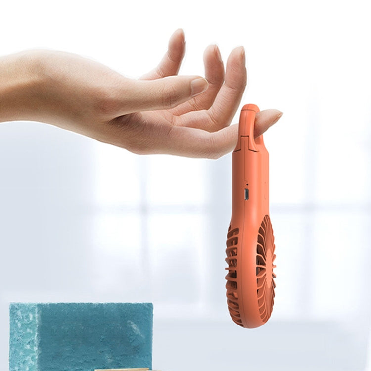 Handlicher Taschen-Mini-Kleiner Ventilator Tragbarer Lade-Outdoor-USB-Ventilator mit 7-Farben-Licht, Pink, Armeegrün, Orange