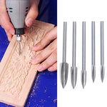 5 STK / Set Holzverarbeitung Weißer Stahl Spitz Drei-Klingen Gravurfräser Elektrisches Gravurmesser, Gravurmesser