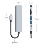 6 in 1 USB-C / Typ-C zu 4K HDMI + SD / TF Kartensteckplatz + PD USB-C / Typ-C Ladeanschluss + 2 USB 3.0 Anschlüsse Multifunktionale HUB Dockingstation, 6 in 1