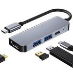 BYL-2011 4 in 1 USB-C / Typ-C zu 4K HDMI + USB 3.0 + USB 2.0 + PD USB-C / Typ-C Ladeanschlüsse Multifunktionale HUB Dockingstation, 4 in 1