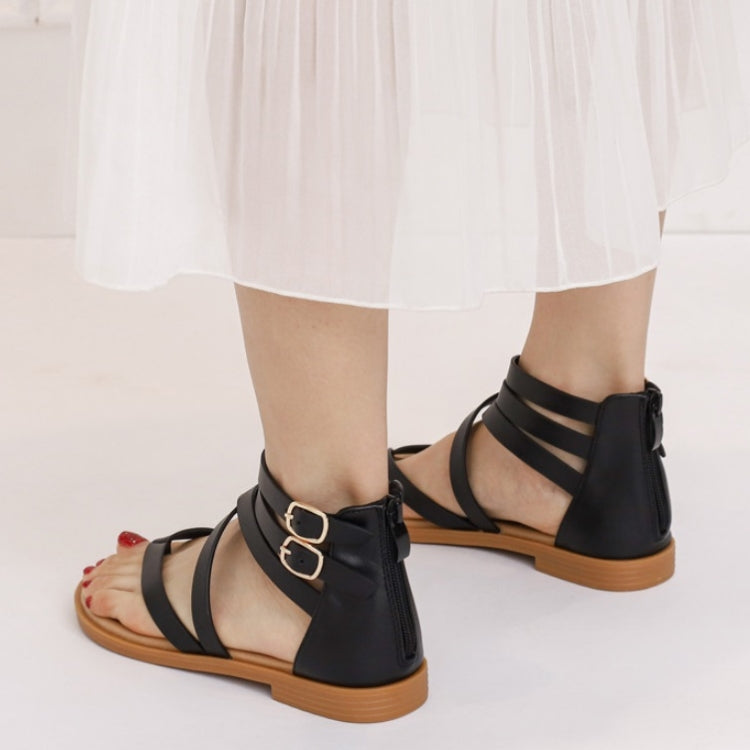 Damen Sommer Riemchensandalen Römischer Stil Niedriger Absatz Retro Schuhe, 36, 37, 38, 39, 40, 41, 42