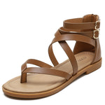 Damen Sommer Riemchensandalen Römischer Stil Niedriger Absatz Retro Schuhe, 36, 37, 38, 39, 40, 41, 42