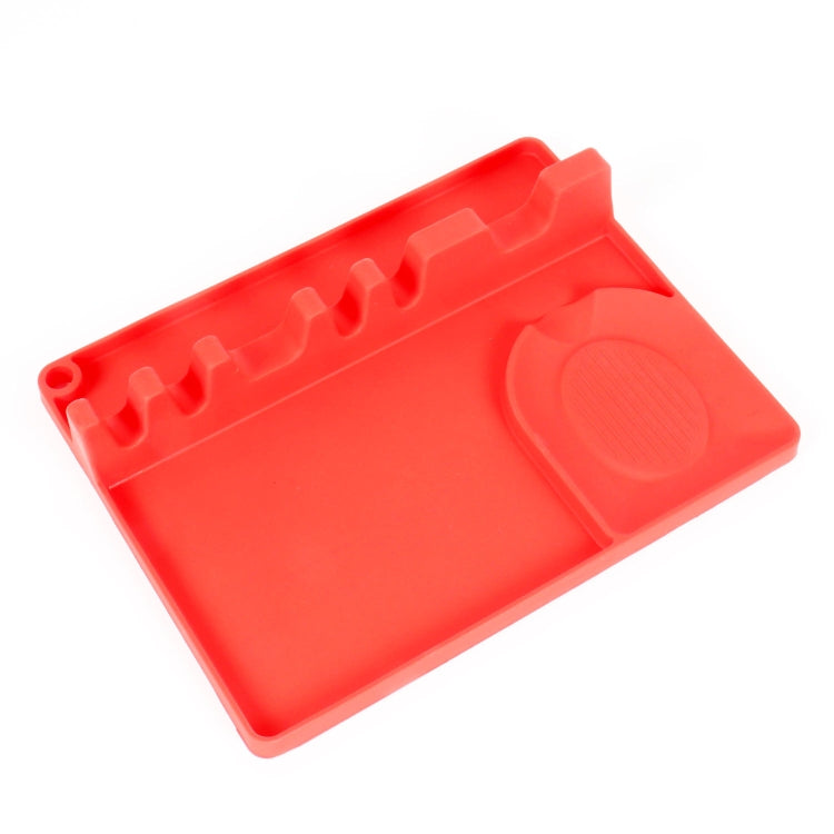 2-in-1 Küchensilikon-Löffelhalter-Ablage, groß (Grau), mittel (Grau), mittel (Schwarz), groß (Rot), mittel (Rot), groß (Blau), mittel (Blau), groß (Orange), mittel (Orange), groß (Grün), mittel (Grün)