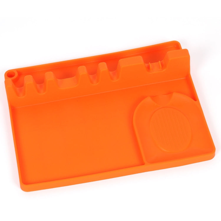 2-in-1 Küchensilikon-Löffelhalter-Ablage, groß (Grau), mittel (Grau), mittel (Schwarz), groß (Rot), mittel (Rot), groß (Blau), mittel (Blau), groß (Orange), mittel (Orange), groß (Grün), mittel (Grün)