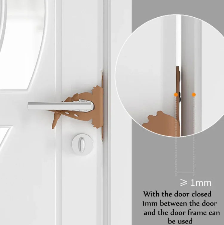 Cartoon Bear Bedroom Door Mute Lock Closed Door Anti-collision Protection Cushion, Green, Pink, Coffee, Apricot, White