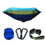 Fallschirmtuch Anti-Mücken-Sonnenschutz mit Moskitonetz Hängematte Outdoor Einzel-/Doppelschaukel Off The Ground Aerial Zelt, 270x140cm (Tintengrün/Grasgrün), 270x140cm (Blau/Hellblau), 270x140cm (Armeegrün), 270 x 140cm (Pinkblau)