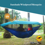 Fallschirmtuch Anti-Mücken-Sonnenschutz mit Moskitonetz Hängematte Outdoor Einzel-/Doppelschaukel Off The Ground Aerial Zelt, 270x140cm (Tintengrün/Grasgrün), 270x140cm (Blau/Hellblau), 270x140cm (Armeegrün), 270 x 140cm (Pinkblau)