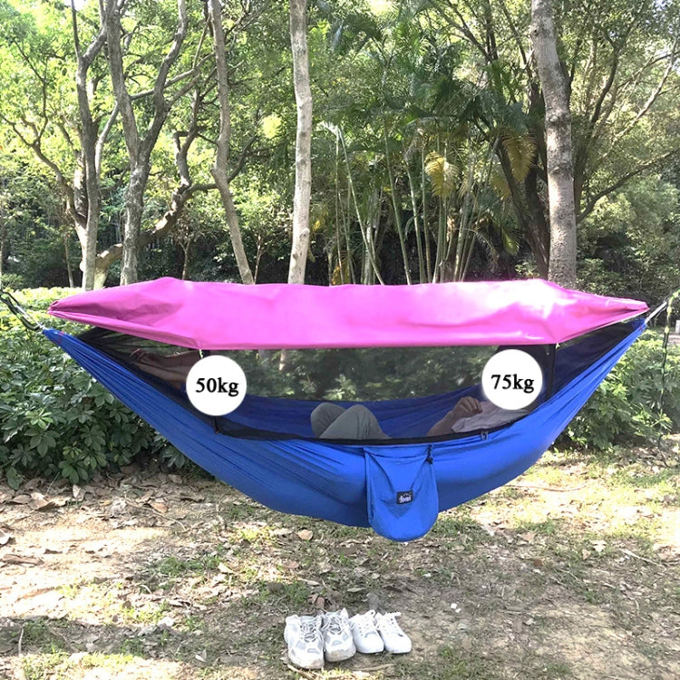 Fallschirmtuch Anti-Mücken-Sonnenschutz mit Moskitonetz Hängematte Outdoor Einzel-/Doppelschaukel Off The Ground Aerial Zelt, 270x140cm (Tintengrün/Grasgrün), 270x140cm (Blau/Hellblau), 270x140cm (Armeegrün), 270 x 140cm (Pinkblau)