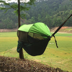 Fallschirmtuch Anti-Mücken-Sonnenschutz mit Moskitonetz Hängematte Outdoor Einzel-/Doppelschaukel Off The Ground Aerial Zelt, 270x140cm (Tintengrün/Grasgrün), 270x140cm (Blau/Hellblau), 270x140cm (Armeegrün), 270 x 140cm (Pinkblau)