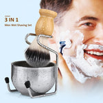 B3004 3tlg/Set Herren Styling Werkzeuge Nylon Bart Pinsel Ständer Schaumschale
