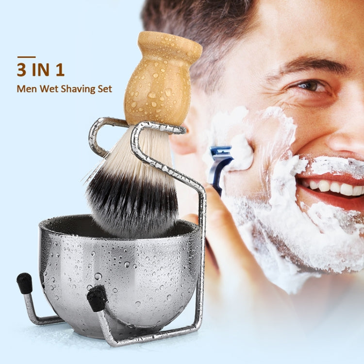 B3004 3tlg/Set Herren Styling Werkzeuge Nylon Bart Pinsel Ständer Schaumschale