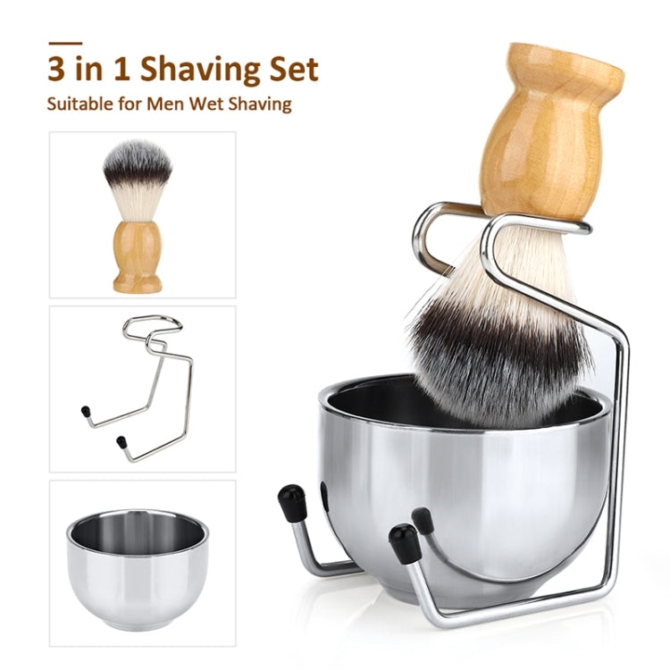 B3004 3tlg/Set Herren Styling Werkzeuge Nylon Bart Pinsel Ständer Schaumschale