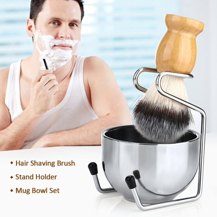 B3004 3tlg/Set Herren Styling Werkzeuge Nylon Bart Pinsel Ständer Schaumschale