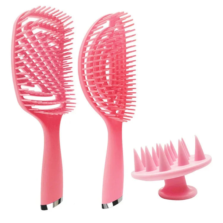 3-in-1-Haarsalonkamm-Set aus Kunststoff für lockiges Haar, inklusive Massagekamm und Mückenschutzkamm, 3-in-1-Set in Pink, 3-in-1-Set in Grün, 3-in-1-Set in Schwarz, 3-in-1-Set in Blau