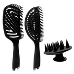 3-in-1-Haarsalonkamm-Set aus Kunststoff für lockiges Haar, inklusive Massagekamm und Mückenschutzkamm, 3-in-1-Set in Pink, 3-in-1-Set in Grün, 3-in-1-Set in Schwarz, 3-in-1-Set in Blau