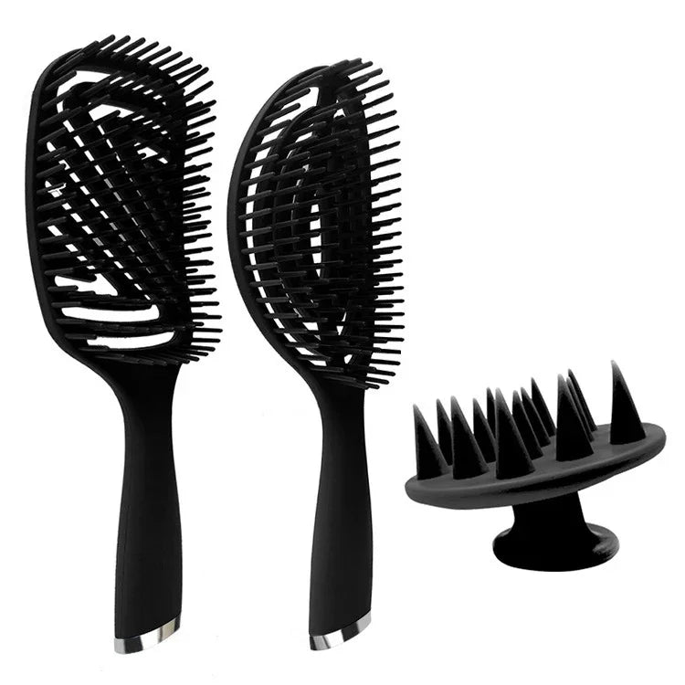 3-in-1-Haarsalonkamm-Set aus Kunststoff für lockiges Haar, inklusive Massagekamm und Mückenschutzkamm, 3-in-1-Set in Pink, 3-in-1-Set in Grün, 3-in-1-Set in Schwarz, 3-in-1-Set in Blau