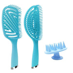 3-in-1-Haarsalonkamm-Set aus Kunststoff für lockiges Haar, inklusive Massagekamm und Mückenschutzkamm, 3-in-1-Set in Pink, 3-in-1-Set in Grün, 3-in-1-Set in Schwarz, 3-in-1-Set in Blau
