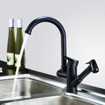 Küchenausziehbare Doppel-Wasserhahn Spültisch Warm- und Kaltwasserhahn, Rad-Ausziehdüse, Rund-Sprüh-Ausziehdüse, Würfel-Sprüh-Ausziehdüse, Runde Universaldüse, Würfel Universaldüse