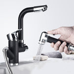 Küchenausziehbare Doppel-Wasserhahn Spültisch Warm- und Kaltwasserhahn, Rad-Ausziehdüse, Rund-Sprüh-Ausziehdüse, Würfel-Sprüh-Ausziehdüse, Runde Universaldüse, Würfel Universaldüse