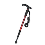 JUNGLELEOPARD Vierteiliger Wanderstock aus Aluminiumlegierung mit gebogenem Griff, Rot#52-110cm, Schwarz#52-110cm, Blau#52-110cm, Silberweiß#52-110cm