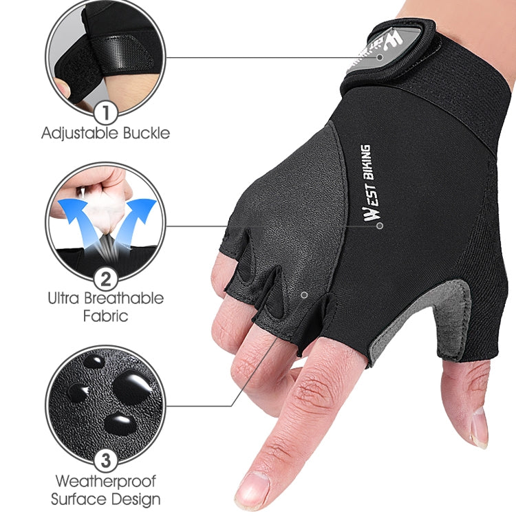 WEST BIKING YP0211210 Mountainbike-Handschuhe, halbe Finger, atmungsaktiv, rutschfest, Fahrradausrüstung, M, L, XL