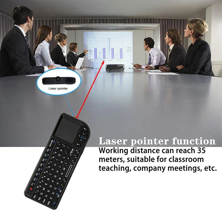 A8 Mini-Funkmaus und -Tastatur mit Laser-Touchpad, englischer weißer Hintergrundbeleuchtung, englischer farbiger Hintergrundbeleuchtung