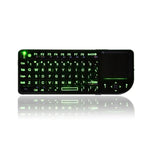 A8 Mini-Funkmaus und -Tastatur mit Laser-Touchpad, englischer weißer Hintergrundbeleuchtung, englischer farbiger Hintergrundbeleuchtung