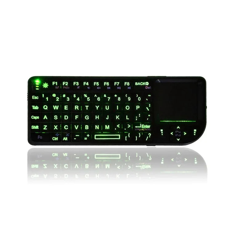 A8 Mini-Funkmaus und -Tastatur mit Laser-Touchpad, englischer weißer Hintergrundbeleuchtung, englischer farbiger Hintergrundbeleuchtung