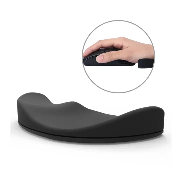 Silikon-Handgelenkstütze, Mauspad, mobile Handballenauflage, Büro-Handgelenkstütze, rechte Handversion, Schwarz