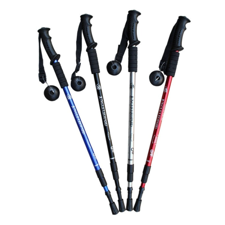 JUNGLELEOPARD 3-teiliger gerader Griff Aluminium Trekkingstock Multifunktionale Gehhilfen, Rot#66-135cm, Blau#66-135cm, Schwarz#66-135cm, Silberweiß#66-135cm