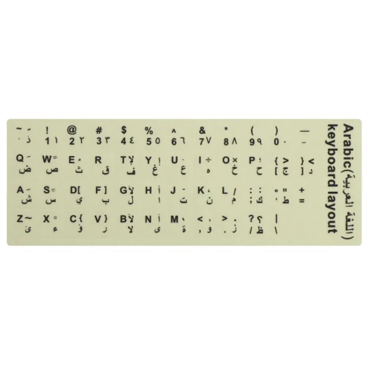 3 Stück leuchtende Tastaturaufkleber für Notebooks und Desktop-Computer, Englisch, Arabisch, Russisch, Italienisch, Deutsch, Spanisch, Japanisch, Französisch, Koreanisch, Hebräisch, Thailändisch