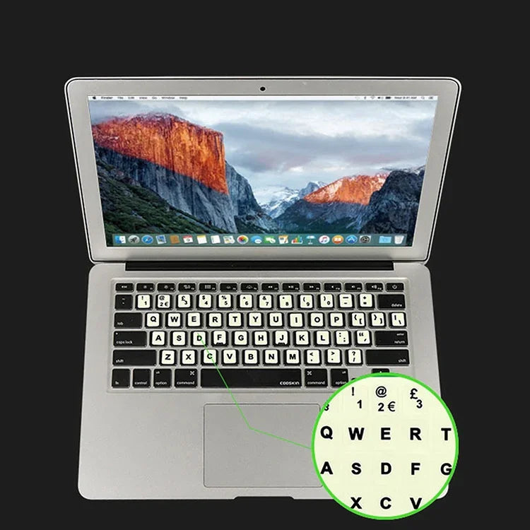 3 Stück leuchtende Tastaturaufkleber für Notebooks und Desktop-Computer, Englisch, Arabisch, Russisch, Italienisch, Deutsch, Spanisch, Japanisch, Französisch, Koreanisch, Hebräisch, Thailändisch