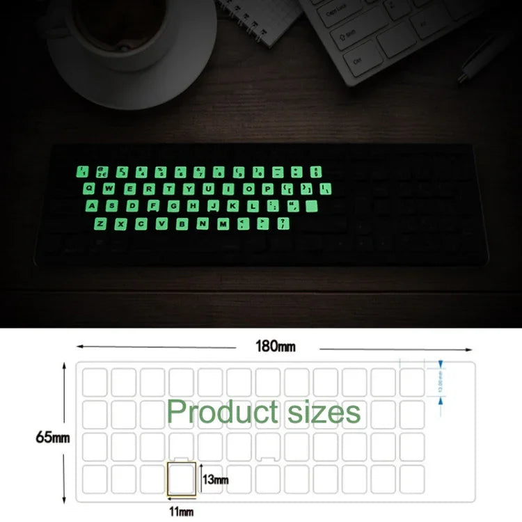 3 Stück leuchtende Tastaturaufkleber für Notebooks und Desktop-Computer, Englisch, Arabisch, Russisch, Italienisch, Deutsch, Spanisch, Japanisch, Französisch, Koreanisch, Hebräisch, Thailändisch