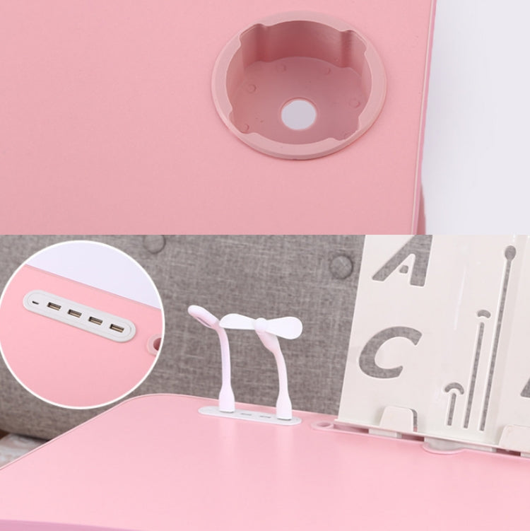 USB Klappbarer Computertisch mit Lüfter & Lampe, Größe: 60x40x28cm, Cool Schwarz, Teenager Pink, Himmelblau, Weißer Ahorn, Walnuss, Augenschutz Grün